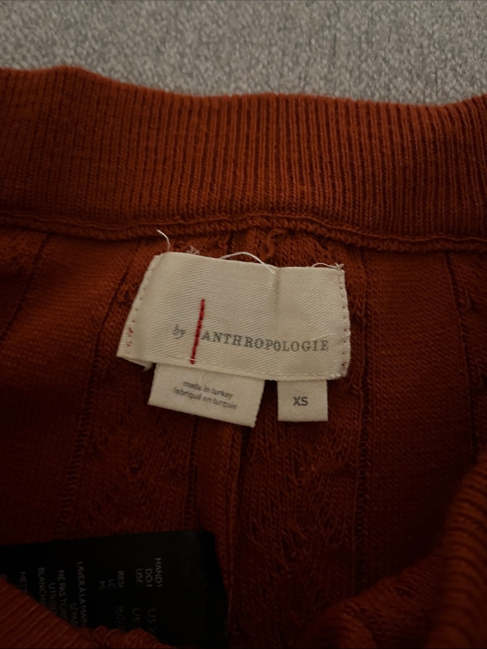 Anthropologie Burnt Orange Cable-Knit Wide-Leg Pants - Picture 2 of 4